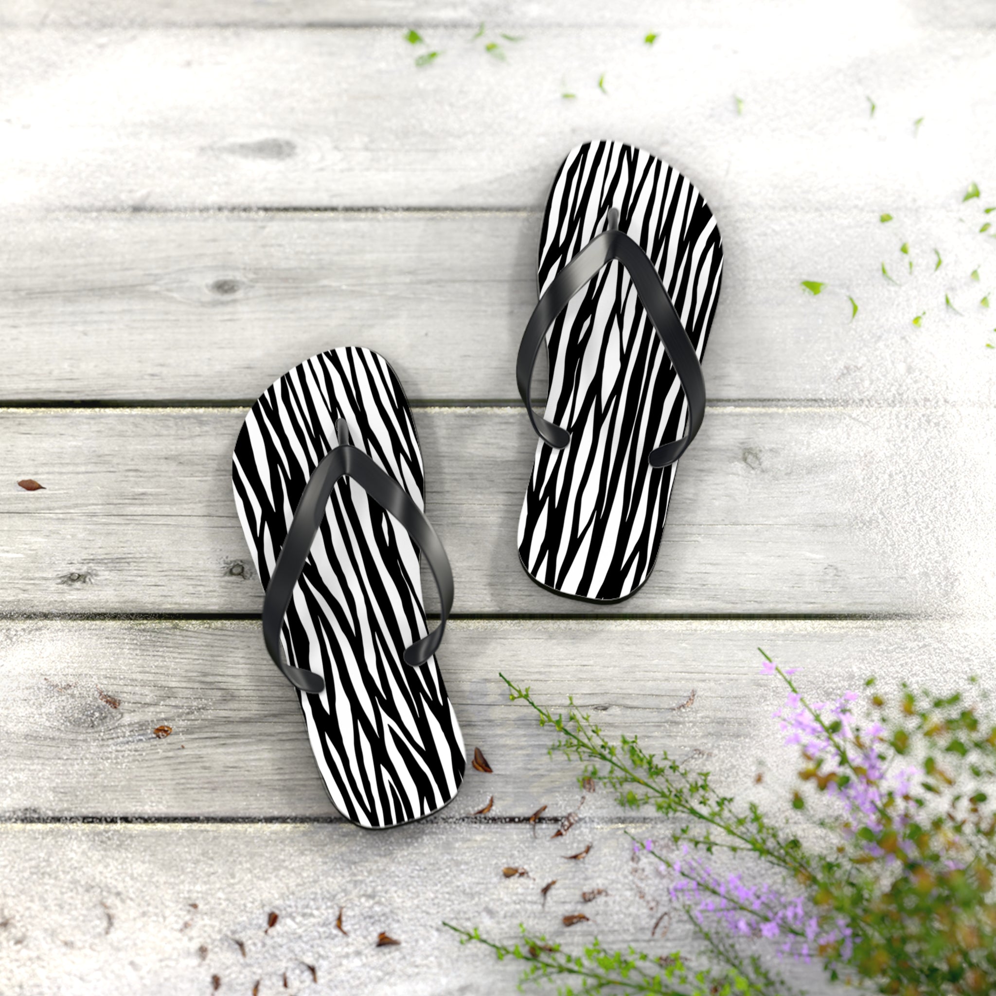 Zebra Print Flip Flops - Stylish Summer Footwear